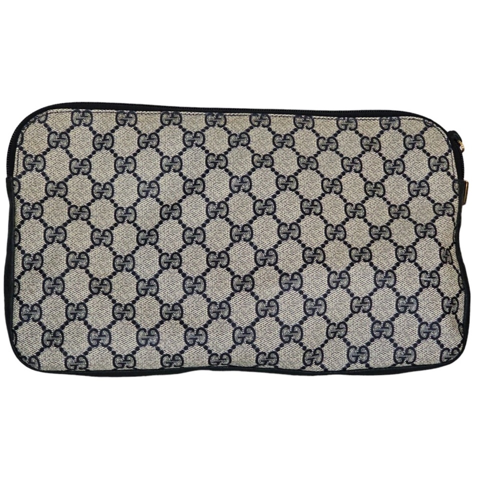 Gucci Beige and Black GG Monogram Pouch - Picture 2 of 16